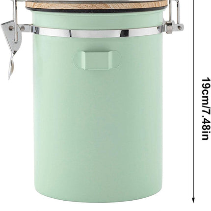 (Green) Coffee Container - Coffee Jar - 1.8L - Coffee Container Storage Jar - Coffee Container - Airtight Coffee Container with CO2 Valve - green green.