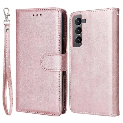 Compatible with Samsung S22 Magnetic 2-in-1 Phone Case/Wallet - Pink Pink gold Pink gold.