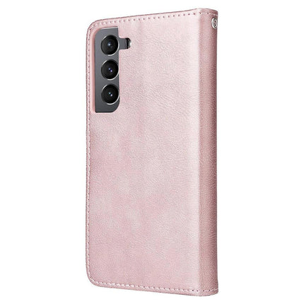 Compatible with Samsung S22 Magnetic 2-in-1 Phone Case/Wallet - Pink Pink gold Pink gold.