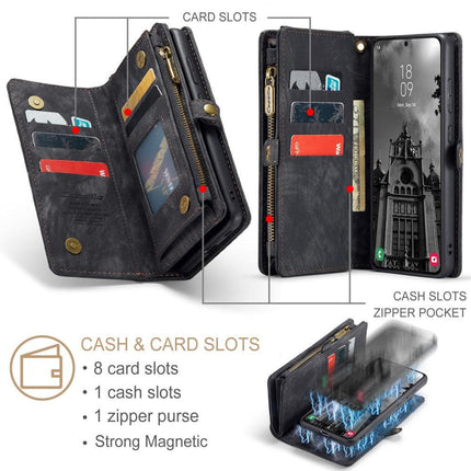 CaseMe Multi-Slot 2 in 1 Wallet Case Galaxy S25 Black.