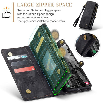CaseMe Multi-Slot 2 in 1 Wallet Case Galaxy S25 Black.