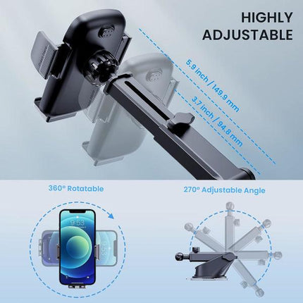 Car Phone Holder [Military Suction] Car Phone Holder 360° Suction Cup Fixed Car Phone Dashboard Portable Car Holder Universal Car GPS_max.