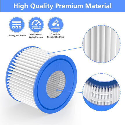 Lay-Z-Spa Filter Cartridge (VI), Compatible with All Lay-Z-Spa Hot Tub Models 4pcs.