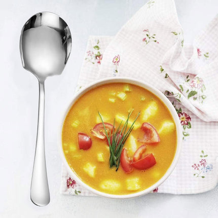 Large Stainless Steel Spoons, Serving Spoons for Hotel Meals.