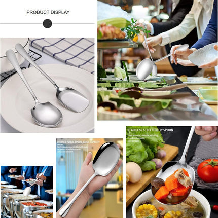 Large Stainless Steel Spoons, Serving Spoons for Hotel Meals.