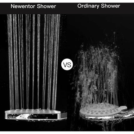 Shower Head, Large Square Shower Head with One-Hand Control, High Pressure Shower Head with 6 Shower Modes, Chrome, from DEBUNS.
