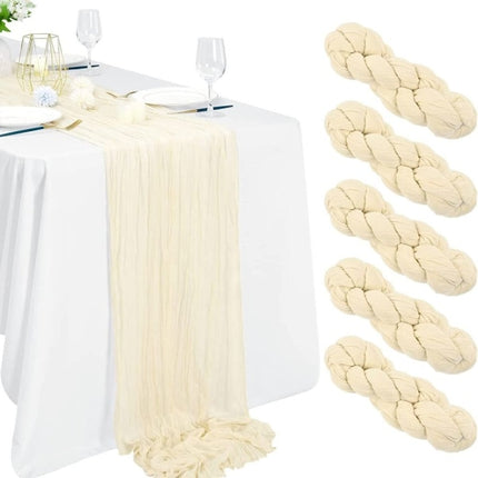 1st Cheesecloth Table Runner Loose-woven Table Runner LIGHT GREEN Light Green.