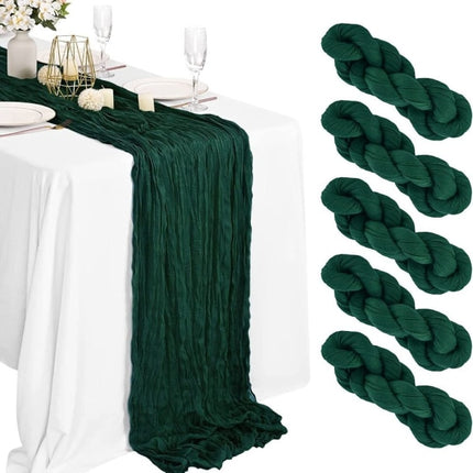 1st Cheesecloth Table Runner Loose-woven Table Runner LIGHT GREEN Light Green.