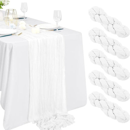1st Cheesecloth Table Runner Loose-woven Table Runner LIGHT GREEN Light Green.