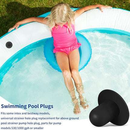 4-Pack Pool Wall Plug Replacement Parts - Above Ground Pool Filter Pump Filter Hole Plug Compatible with Intex and Bestway.