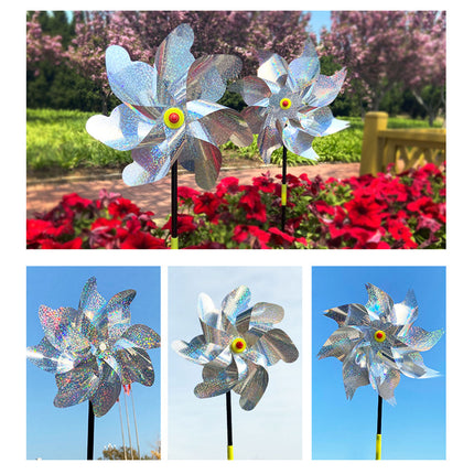 INF Reflective Scarecrow Wind Spinner Silver 2-pack.