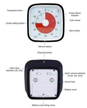 Visual Timer 60min - classroom school for children Black 150.