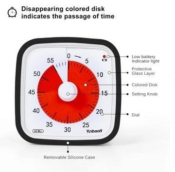 Visual Timer 60min - classroom school for children Black 150.