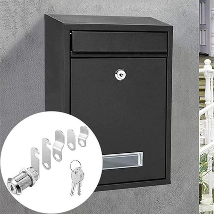 16mm Cylinder Security Lock for Mailbox with 5 Different Lock Plates and 2 Keys, Cabinet Lock, Cupboard, Toolbox, File Cabinet.