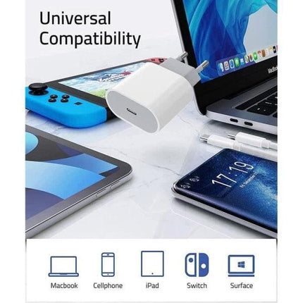 25W White Type-C Charger with Cable, Compatible with Samsung Galaxy A25 A15 A05 A05s A35 A55.