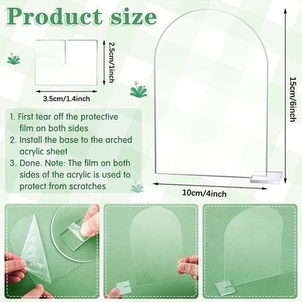 5-pack Transparent Acrylic Sign Acrylic Wedding Table Number with Stand Blank Arched Guest Name Table Number Holder.