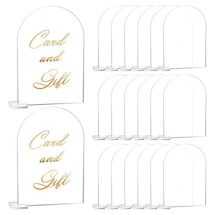 5-pack Transparent Acrylic Sign Acrylic Wedding Table Number with Stand Blank Arched Guest Name Table Number Holder.