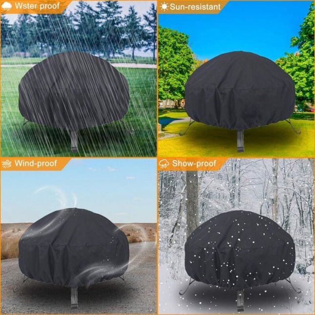 122 x 46 cm Round fireplace cover, drawstring for water.