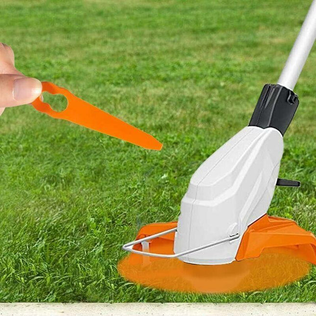 Pack of 100 Compatible Blades for Stihl PolyCut 2-2 PolyCut 3-2, FSA 45 FSA 57 FSE 52, Plastic Blades for Stihl Cordless Trimmer..DEBUNS.