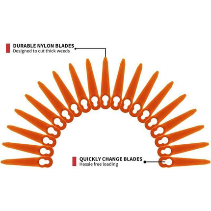 Pack of 100 Compatible Blades for Stihl PolyCut 2-2 PolyCut 3-2, FSA 45 FSA 57 FSE 52, Plastic Blades for Stihl Cordless Trimmer..DEBUNS.