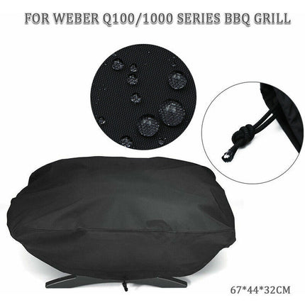210D Grill Cover for Weber Q1200 and 1000 Gas Grills, Fits Q1200, Q1400, Q1000, Q100, Q120, Baby Q Models, Anti-UV..DEBUNS.
