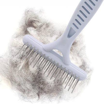 Undercoat Comb Dog Brush Dematting Self-Cleaning Lick Brush Puppy Brush Double Row Teeth Metal Comb for Removal Removes Loose Hair.