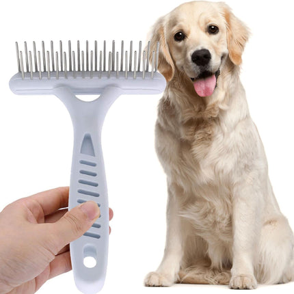 Undercoat Comb Dog Brush Dematting Self-Cleaning Lick Brush Puppy Brush Double Row Teeth Metal Comb for Removal Removes Loose Hair.