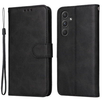 SKALO Samsung A55 5G PU Leather Wallet Case - Multiple Colors Black.