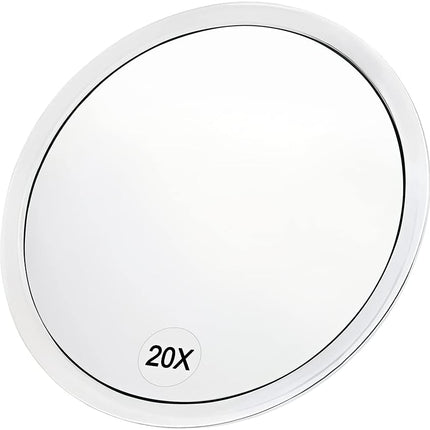 20x Magnifying Mirror with Suction Cups (16.2 cm Round) - Perfect.