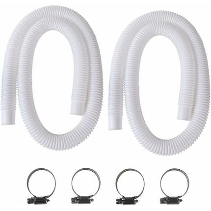 Pool Hose, 2 pcs 32 mm hose for above ground pool, 150 cm pool pump hose for Intex 330 GPH, 530 GPH and 1000 GPH/NC/_max Black Black.