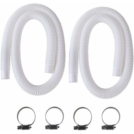 Pool Hose, 2 pcs 32 mm hose for above ground pool, 150 cm pool pump hose for Intex 330 GPH, 530 GPH and 1000 GPH/NC/_max Black Black.