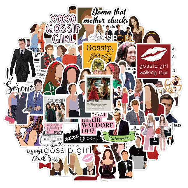 50pcs Gossip Girl Blair Serena Chuck Dan TV Quotes Scrapbook Graffiti Stickers.