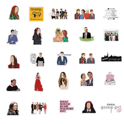 50pcs Gossip Girl Blair Serena Chuck Dan TV Quotes Scrapbook Graffiti Stickers.