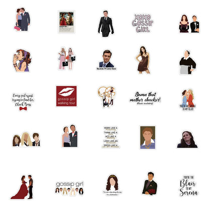 50pcs Gossip Girl Blair Serena Chuck Dan TV Quotes Scrapbook Graffiti Stickers.