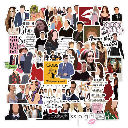50pcs Gossip Girl Blair Serena Chuck Dan TV Quotes Scrapbook Graffiti Stickers.