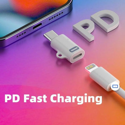 Compatible with iPhone, Lightning to USB-C adapter compatible with e.g. iPhone 15 White.