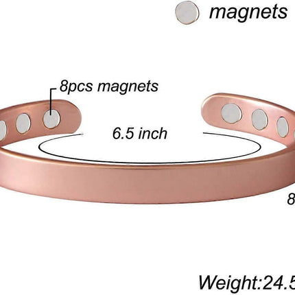 PIAO Copper Magnetic Bracelet for Men and Women, Relieves Arthritis, Carpal Tunnel Syndrome and Joint Pain. Copper Magnetic Bracelet for Men and Women 8pcs Magnets.