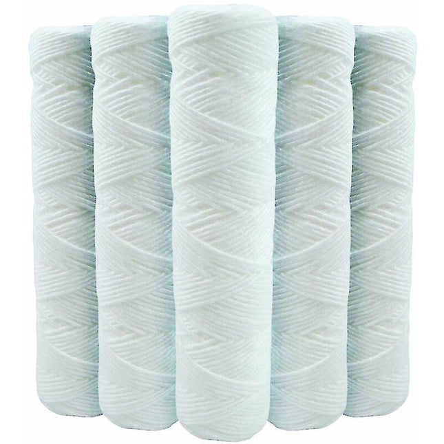 Set of 5 Spiral Water Filter Cartridges Anti-Sediment 10 Inch 254 mm - Compatible with 10 Inch Filters Made in France 5 Microns.