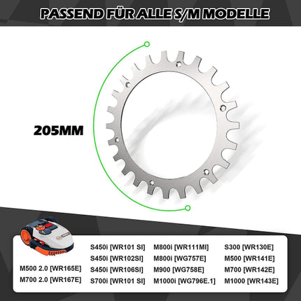 Premium Stainless Steel Spikes for Worx Landroid S/M - 2-Pack with Screws (205mm Wheel).