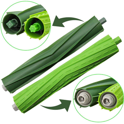 Replacement Parts for iRobot Roomba E, I and J Series - Includes Multi-Surface Rubber Brush & High Performance Filter 1+1.