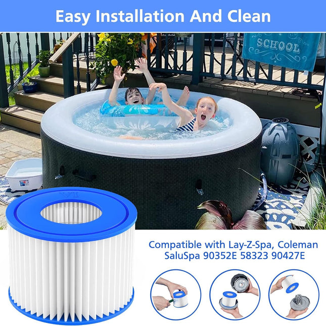 Lay-Z-Spa Filter Cartridge (VI), Compatible with All Lay-Z-Spa Hot Tubs 6pcs.