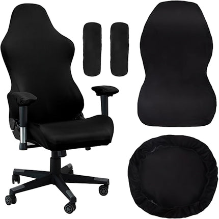 [QD] Gaming chair cover, with armrests, black stretchy chair cover, washable, for gaming chair, computer chair, swivel chair.