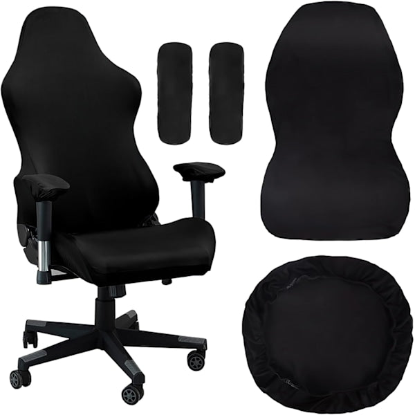 [QD] Gaming chair cover, with armrests, black stretchy chair cover, washable, for gaming chair, computer chair, swivel chair.