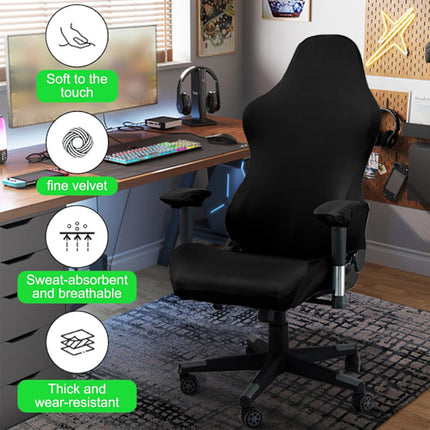 [QD] Gaming chair cover, with armrests, black stretchy chair cover, washable, for gaming chair, computer chair, swivel chair.