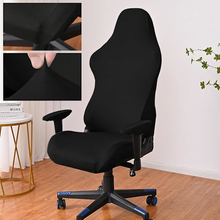 [QD] Gaming chair cover, with armrests, black stretchy chair cover, washable, for gaming chair, computer chair, swivel chair.