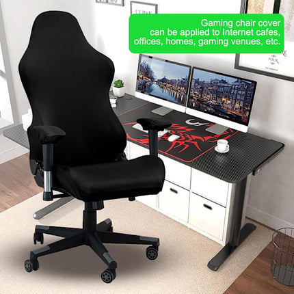 [QD] Gaming chair cover, with armrests, black stretchy chair cover, washable, for gaming chair, computer chair, swivel chair.