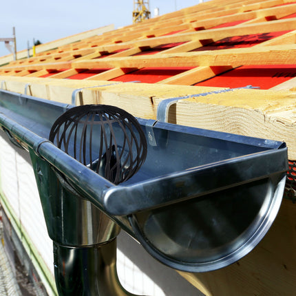Downspout Cover, 4-pack, Plastic Basket, Leaf Catcher for Gutter, Rain Pipe Cover, Gutter Cover, Ø 13 cm, black.