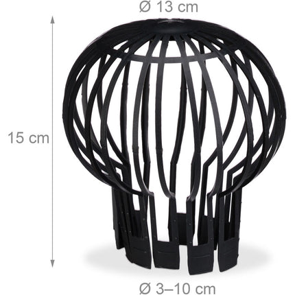 Downspout Cover, 4-pack, Plastic Basket, Leaf Catcher for Gutter, Rain Pipe Cover, Gutter Cover, Ø 13 cm, black.