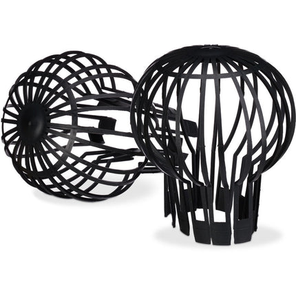Downspout Cover, 4-pack, Plastic Basket, Leaf Catcher for Gutter, Rain Pipe Cover, Gutter Cover, Ø 13 cm, black.