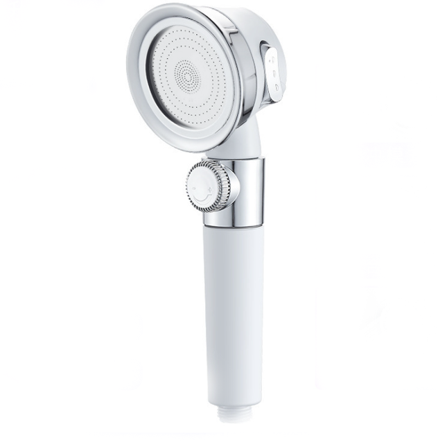 Large Pressurized Handheld Shower Head, Three-stage Water Stop Shower Head (White Without Vibrating Head (No Filter Cotton)).